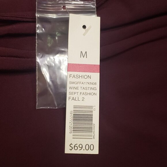 The Limited Slit Sleeve Blouse Women's Size Medium Wine Tasting Burgundy Red Top - Picture 10 of 16